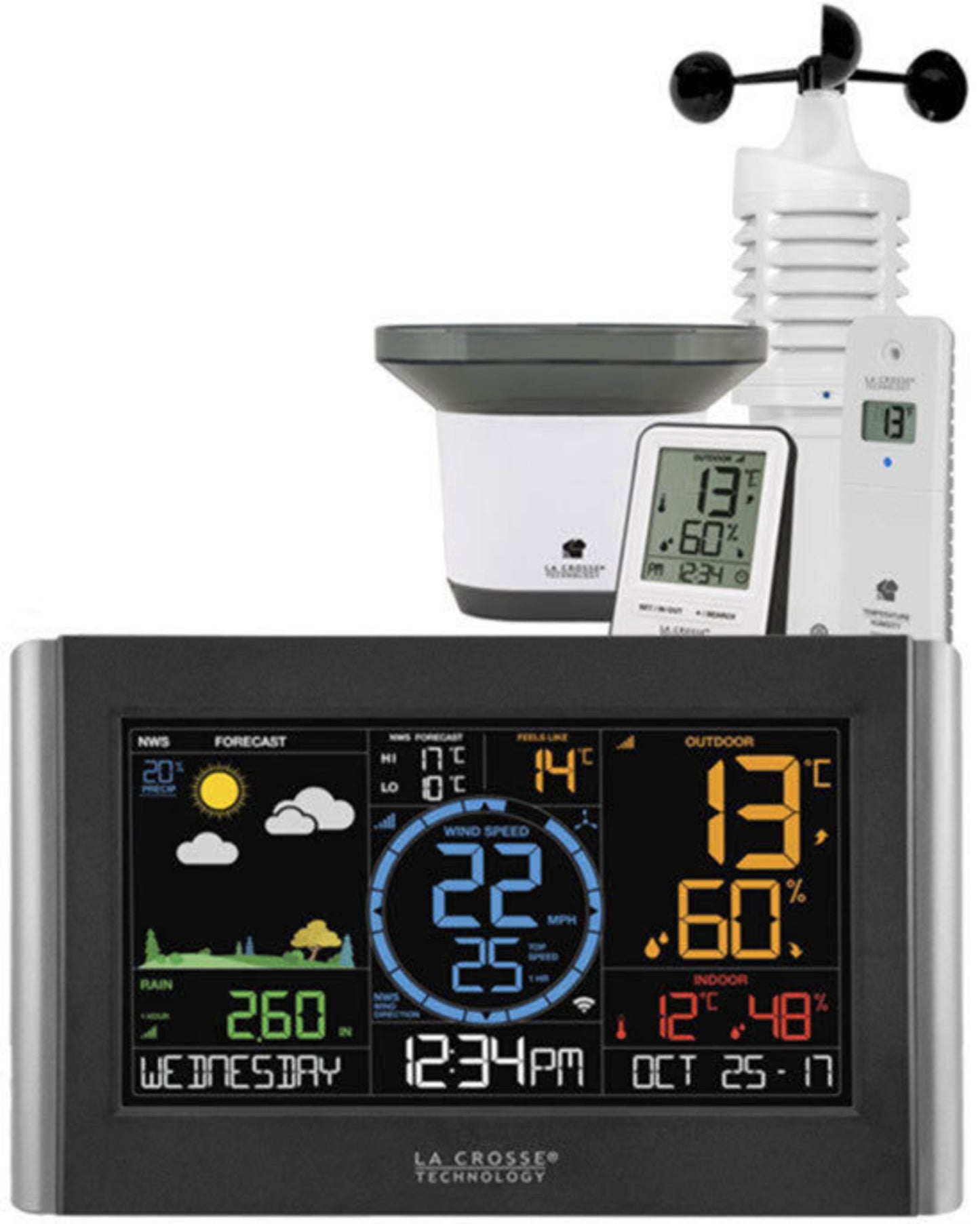 V22-WRTHv2 La Crosse WIFI Colour Wind Speed and Rain Weather Station