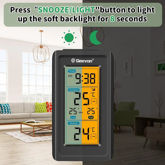 Geevon WS0151 Black Wireless Temperature Station