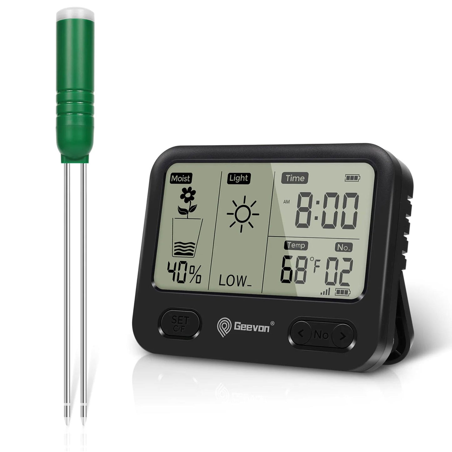 Geevon 4-in-1 Plant Soil Moisture Meter for Indoor Outdoor Plants