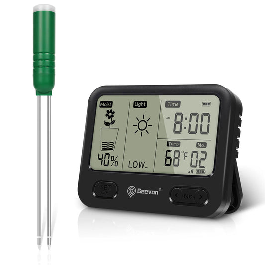Geevon 4-in-1 Plant Soil Moisture Meter for Indoor Outdoor Plants